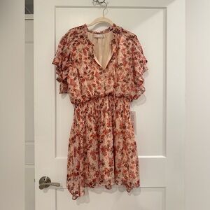 NWT Bishop + Young Smocked Waist Flutter Sleeve Dress
